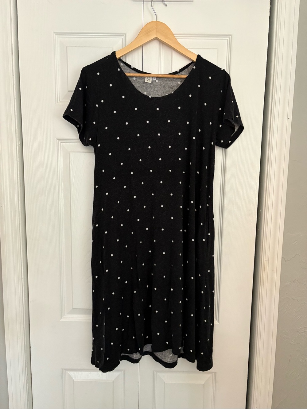 Black Polka Dot Short Sleeve Women’s Dress